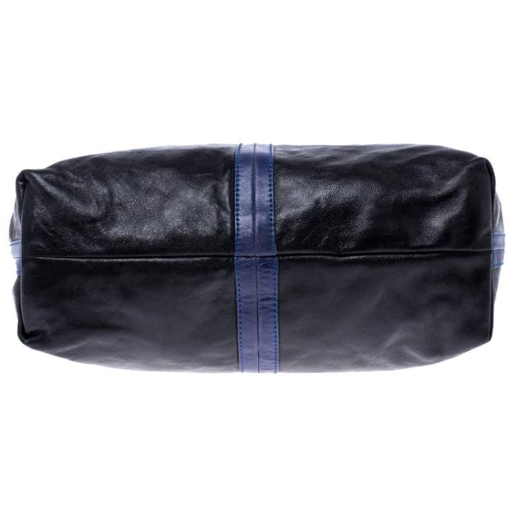 Pre Owned MICHAEL Michael Kors Black/Blue Leather Hobo