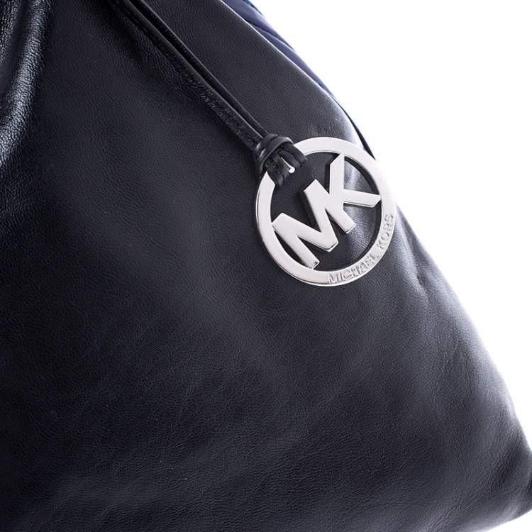 Pre Owned MICHAEL Michael Kors Black/Blue Leather Hobo
