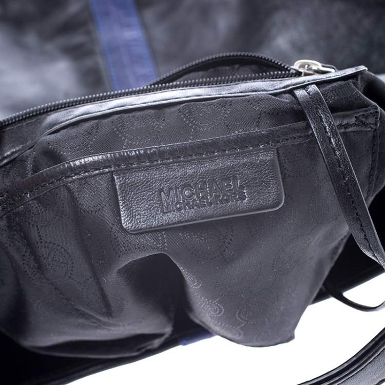 Pre Owned MICHAEL Michael Kors Black/Blue Leather Hobo