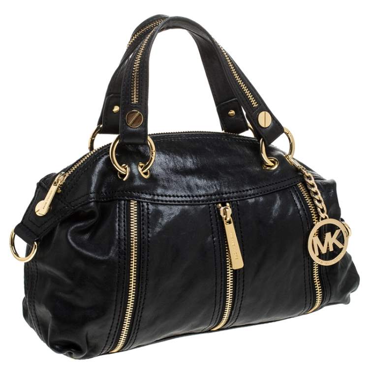 Pre Owned MICHAEL Michael Kors Black Leather Moxley Satchel