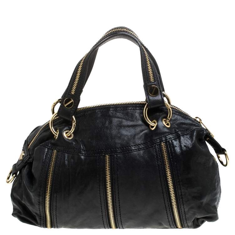 Pre Owned MICHAEL Michael Kors Black Leather Moxley Satchel