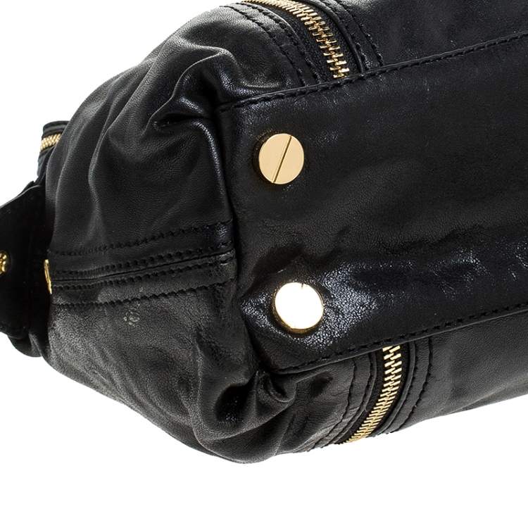 Pre Owned MICHAEL Michael Kors Black Leather Moxley Satchel
