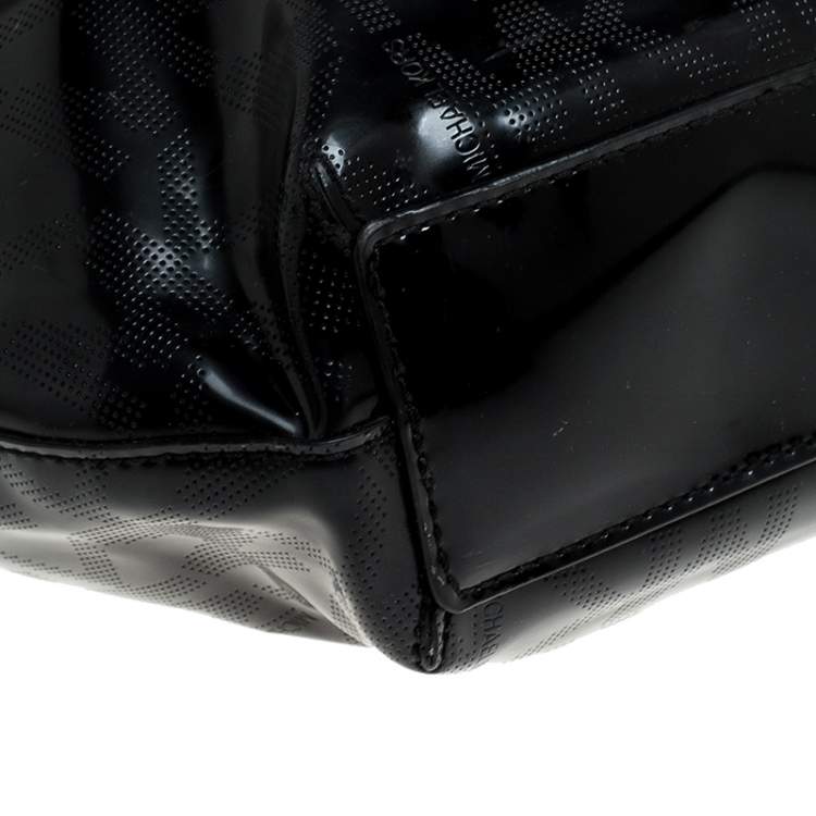 Pre Owned MICHAEL Michael Kors Black Signature Patent Leather Chain Tote