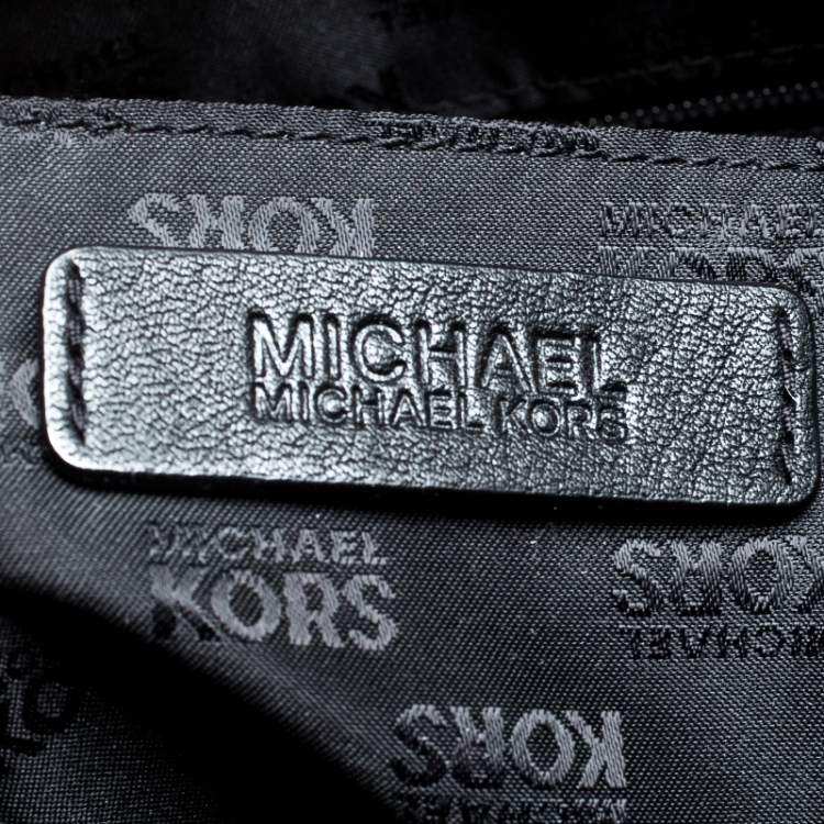 Pre Owned MICHAEL Michael Kors Black Signature Patent Leather Chain Tote