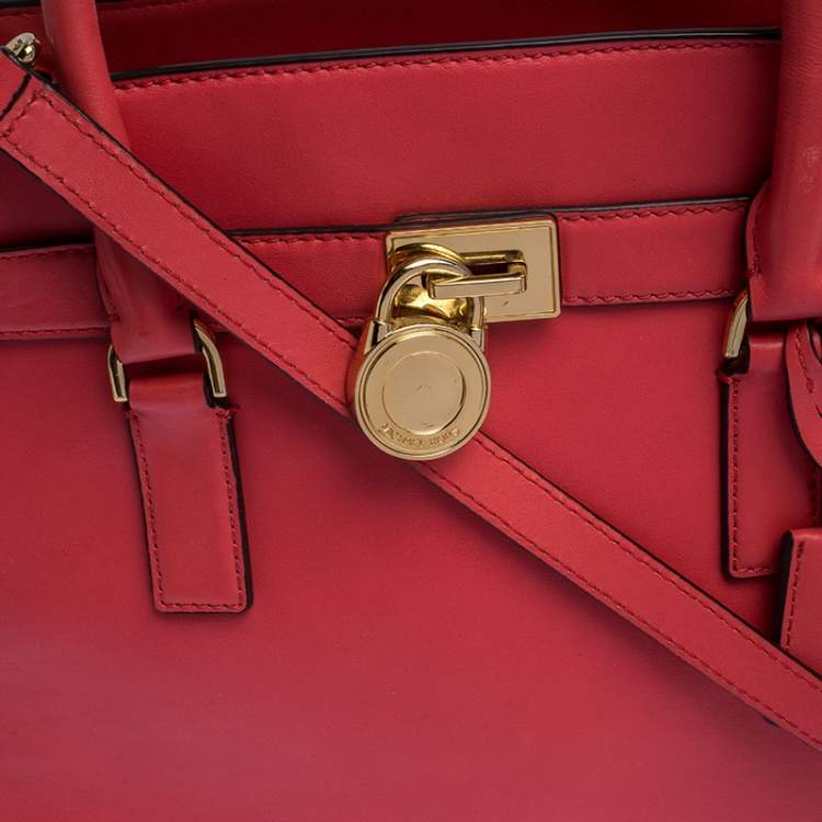 Pre Owned MICHAEL Michael Kors Orange Leather Hamilton Tote
