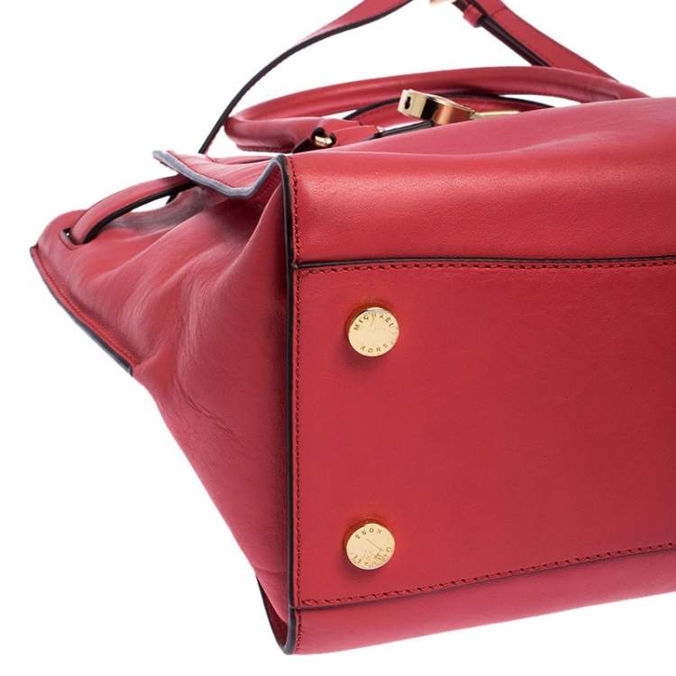 Pre Owned MICHAEL Michael Kors Orange Leather Hamilton Tote