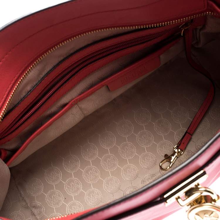 Pre Owned MICHAEL Michael Kors Orange Leather Hamilton Tote