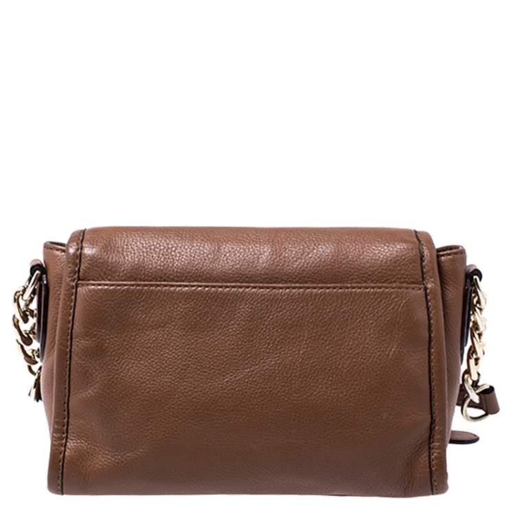 Pre Owned MICHAEL Michael Kors Brown Leather Flap Shoulder Bag