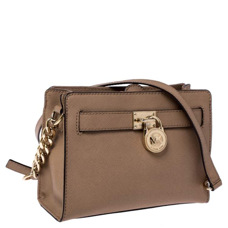 مملوكة مسبقًا MICHAEL Michael Kors Brown Leather Small Hamilton Crossbody Bag
