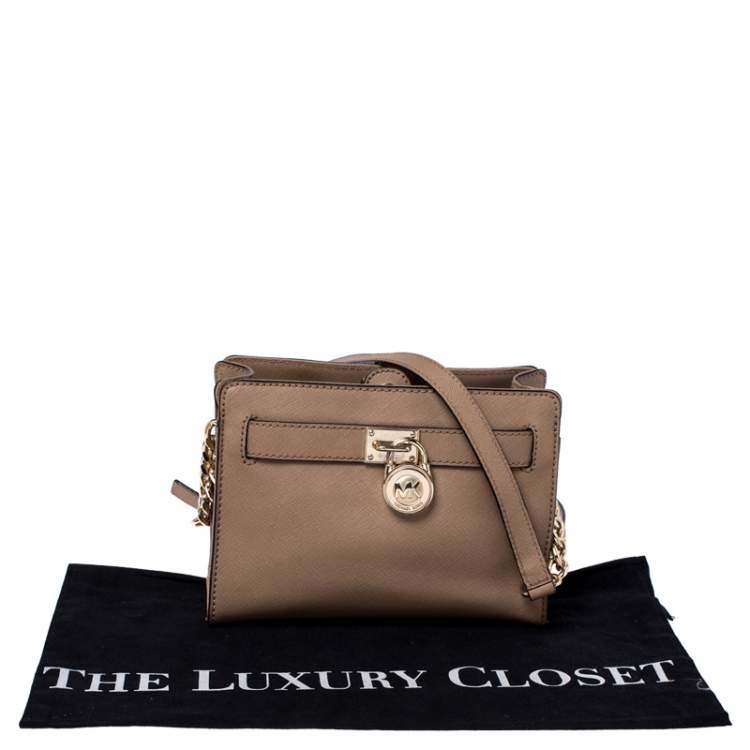 مملوكة مسبقًا MICHAEL Michael Kors Brown Leather Small Hamilton Crossbody Bag