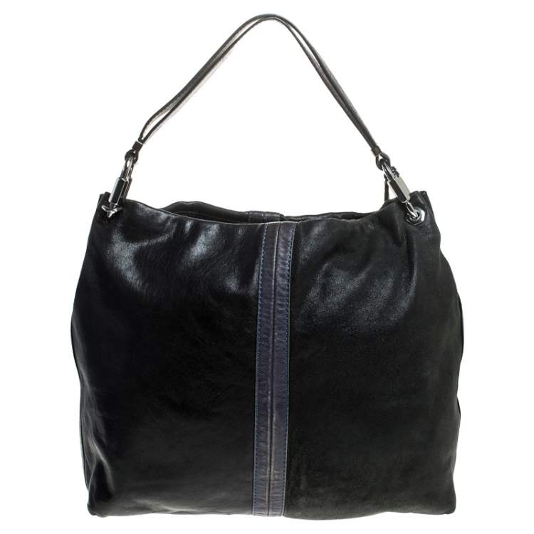 Pre Owned MICHAEL Michael Kors Black/Blue Hobo 