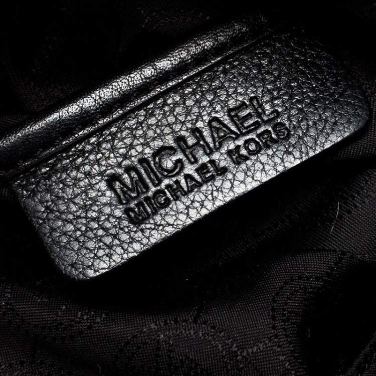 Pre Owned MICHAEL Michael Kors Black Leather Jet Set Chain Hobo