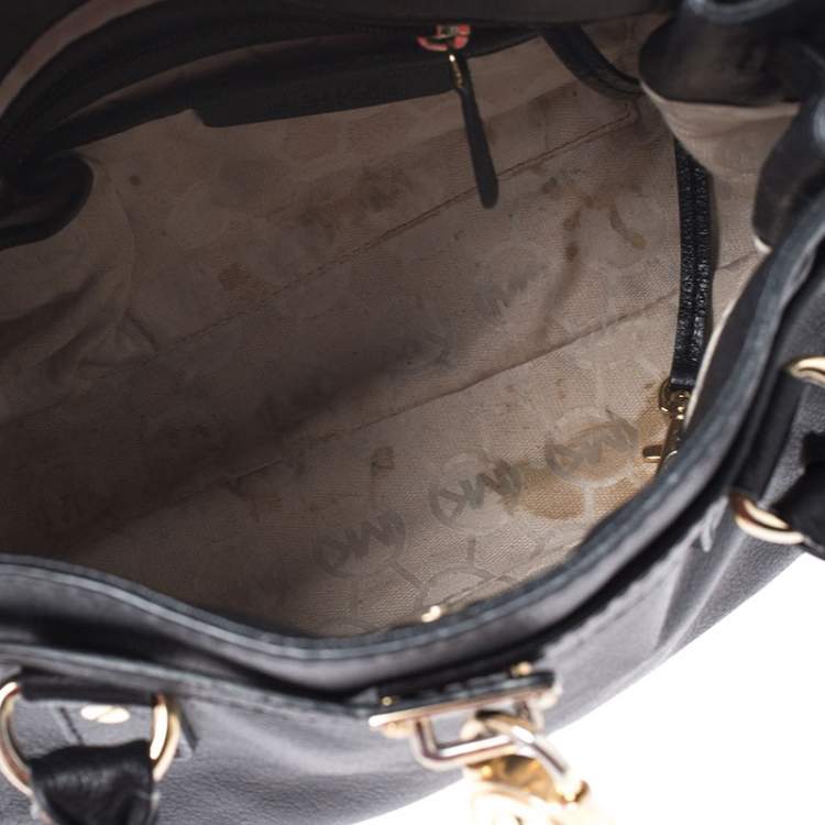 Pre Owned MICHAEL Michael Kors Black Leather Hamilton Tote