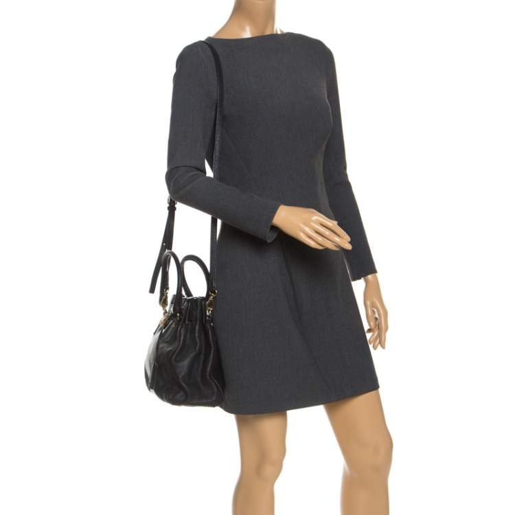 Pre Owned MICHAEL Michael Kors Black Leather Hamilton Tote