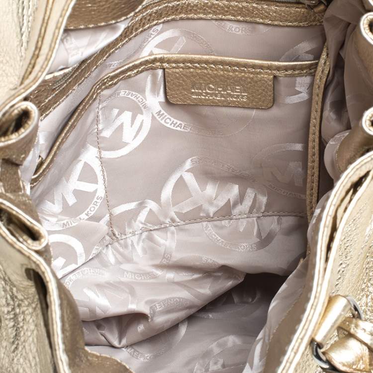 Pre Owned MICHAEL Michael Kors Gold Leather Large Hamilton Tote