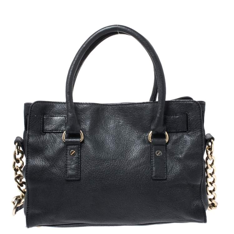 Pre Owned MICHAEL Michael Kors Black Leather Hamilton Tote