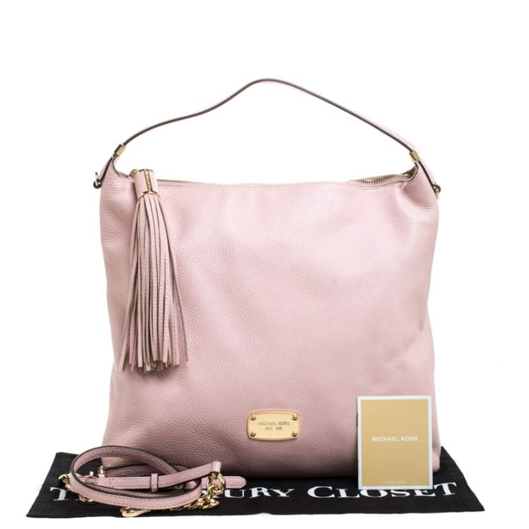 Pre Owned MICHAEL Michael Kors Pink Leather Tassel Hobo