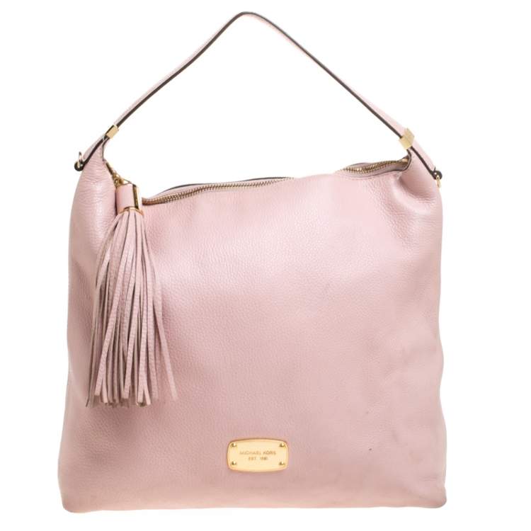 Pre Owned MICHAEL Michael Kors Pink Leather Tassel Hobo