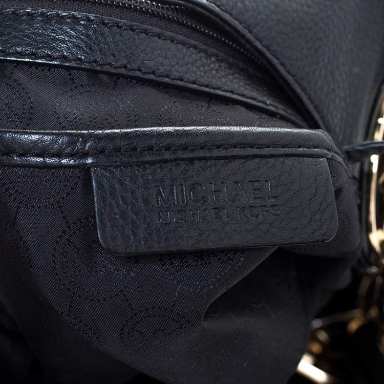 Pre Owned MICHAEL Michael Kors Black Leather Fulton Slouchy Hobo