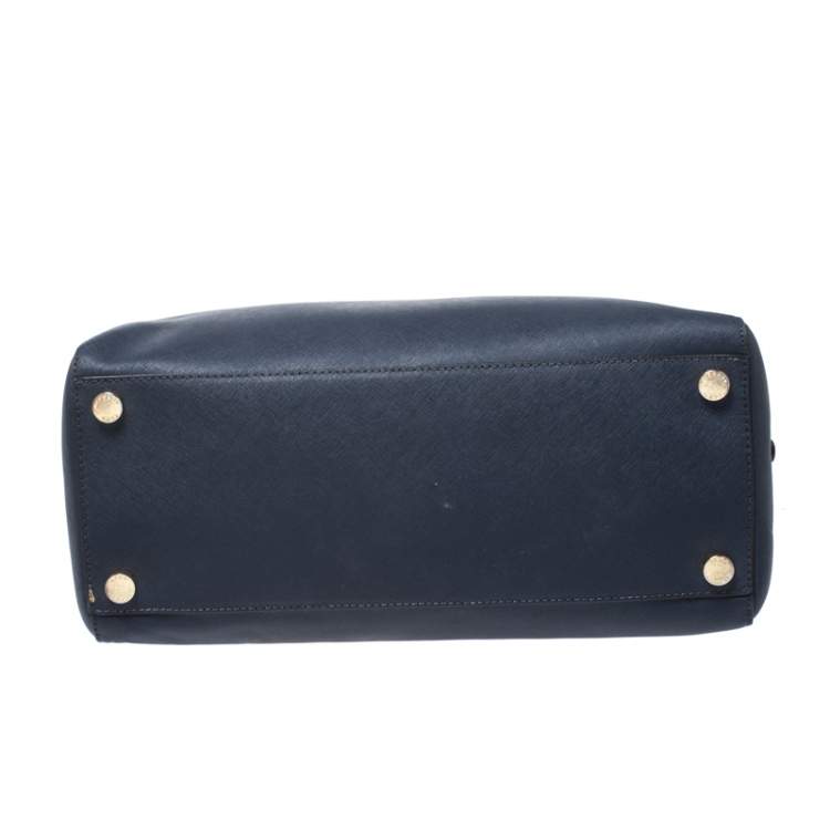 Pre Owned MICHAEL Michael Kors Blue Leather Boston Bag