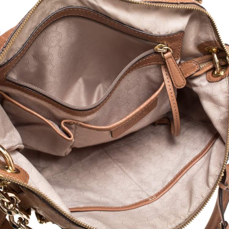 Pre Owned MICHAEL Michael Kors Brown Leather Double Buckle Tote
