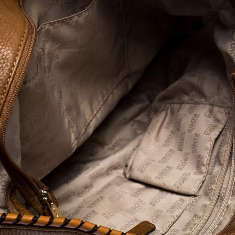 Pre Owned MICHAEL Michael Kors Brown Leather Whipstitch Hobo 