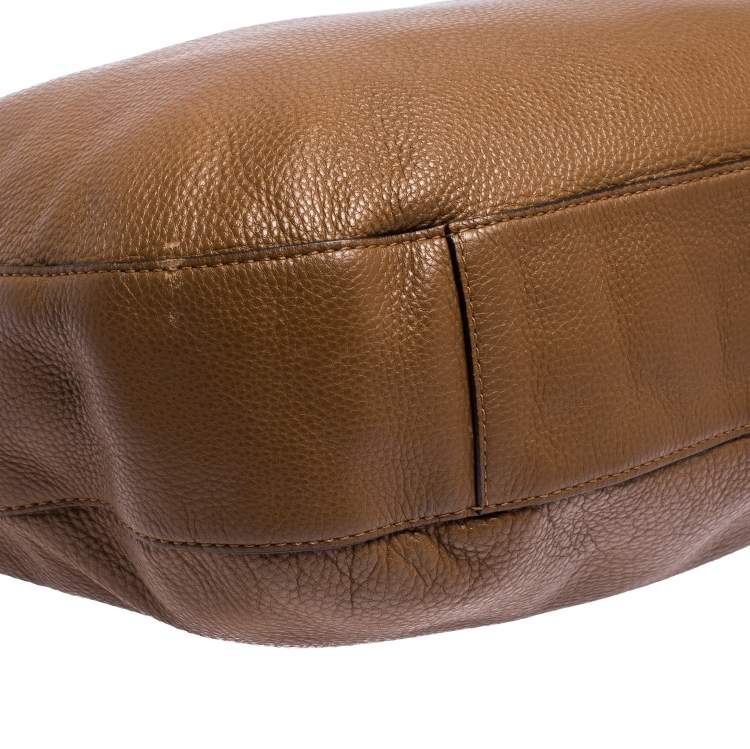 Pre Owned MICHAEL Michael Kors Brown Leather Whipstitch Hobo 