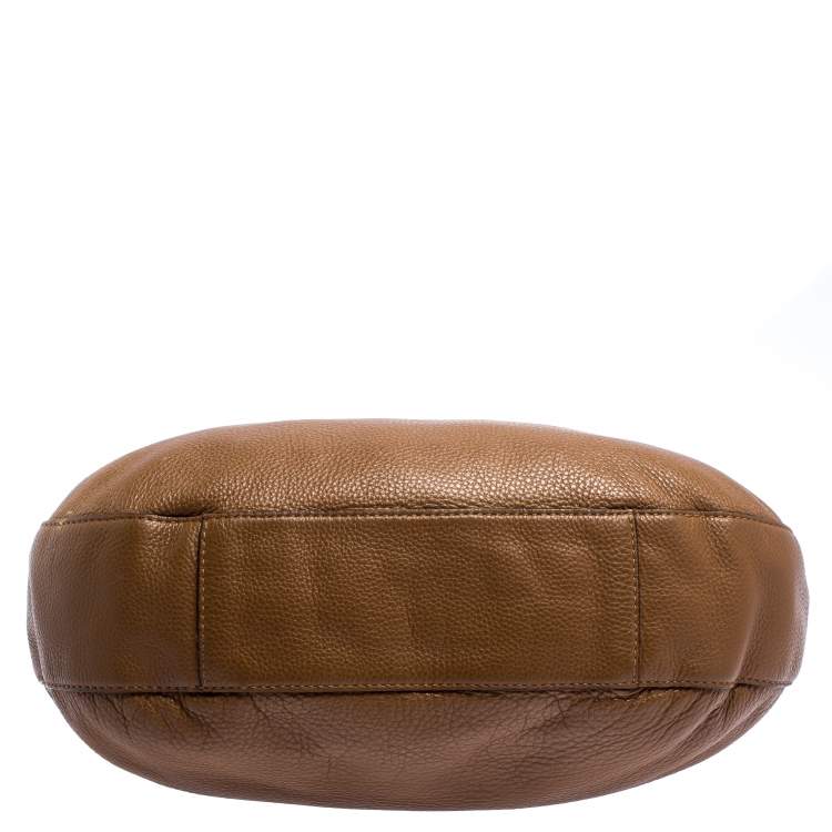 Pre Owned MICHAEL Michael Kors Brown Leather Whipstitch Hobo 