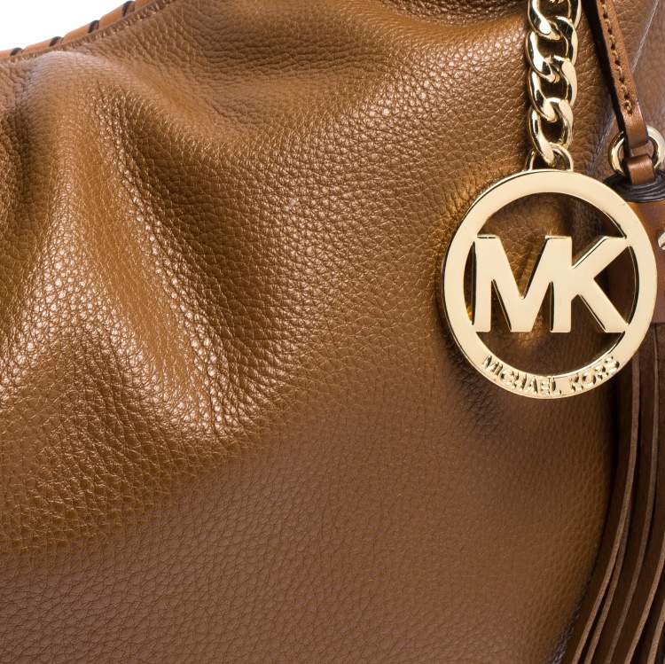 Pre Owned MICHAEL Michael Kors Brown Leather Whipstitch Hobo 