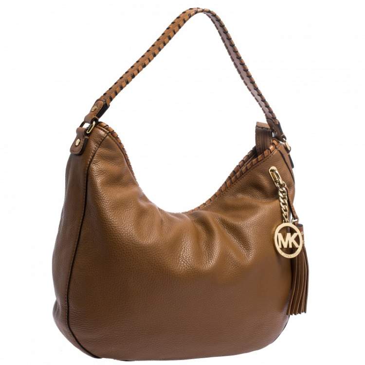 Pre Owned MICHAEL Michael Kors Brown Leather Whipstitch Hobo 