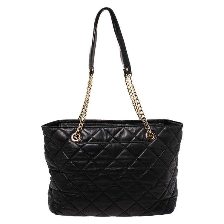 Pre Owned MICHAEL Michael Kors Black Leather Susannah Tote
