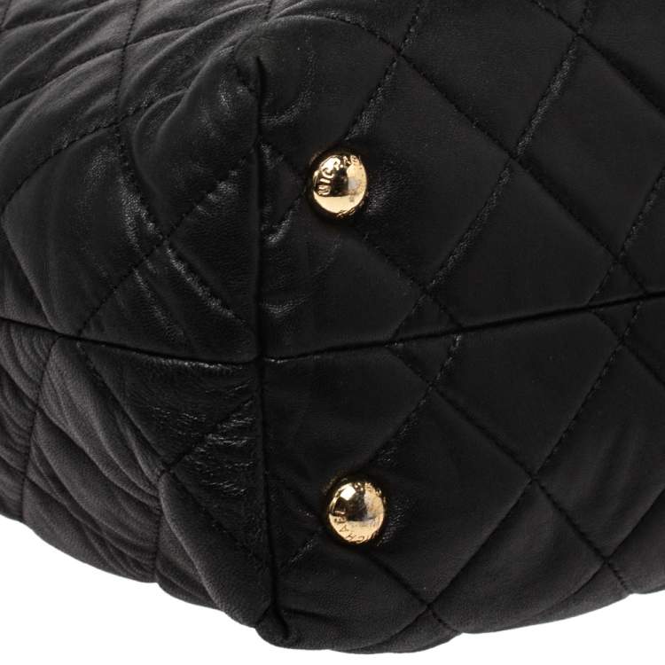 Pre Owned MICHAEL Michael Kors Black Leather Susannah Tote