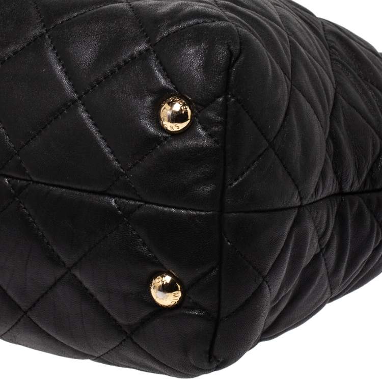 Pre Owned MICHAEL Michael Kors Black Leather Susannah Tote