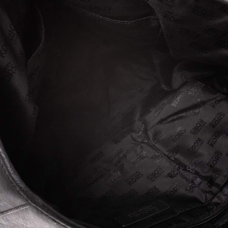 Pre Owned MICHAEL Michael Kors Black Leather Jet Set Travel Tote
