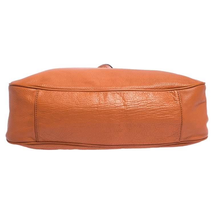Pre Owned MICHAEL Michael Kors Orange Leather Fulton Hobo