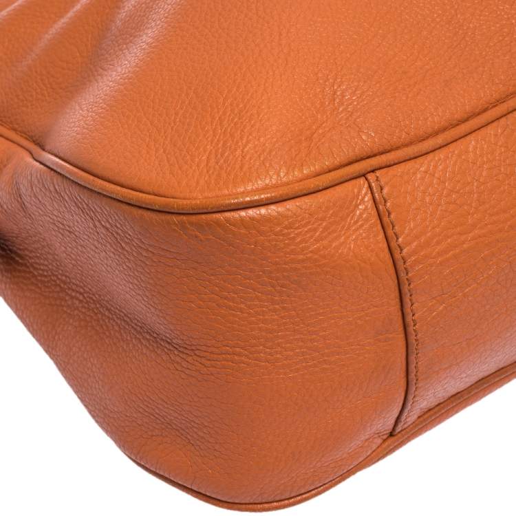 Pre Owned MICHAEL Michael Kors Orange Leather Fulton Hobo
