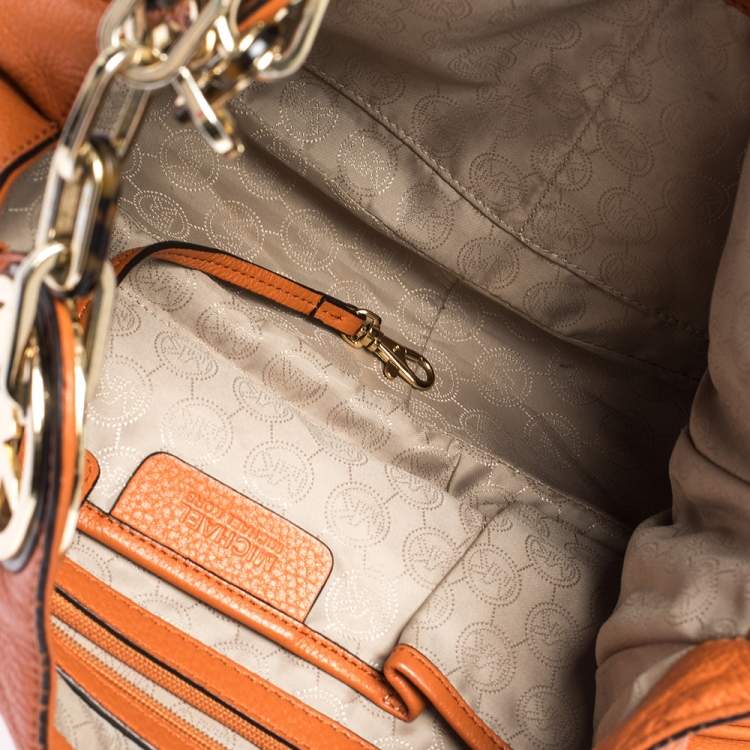 Pre Owned MICHAEL Michael Kors Orange Leather Fulton Hobo