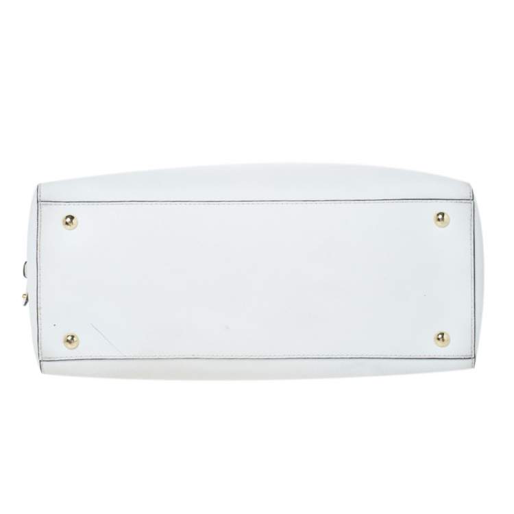 Pre Owned Michael Kors White Leather Satchel