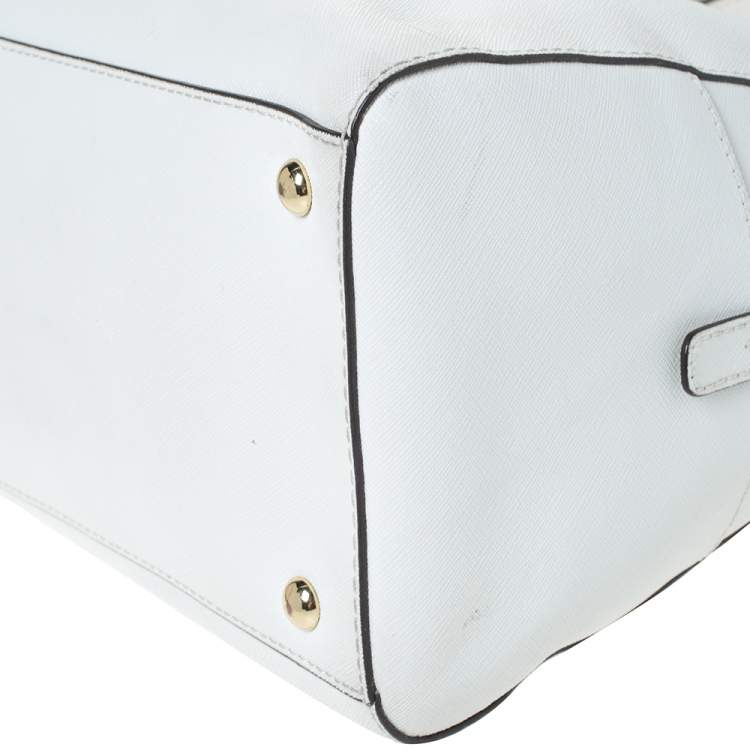 Pre Owned Michael Kors White Leather Satchel