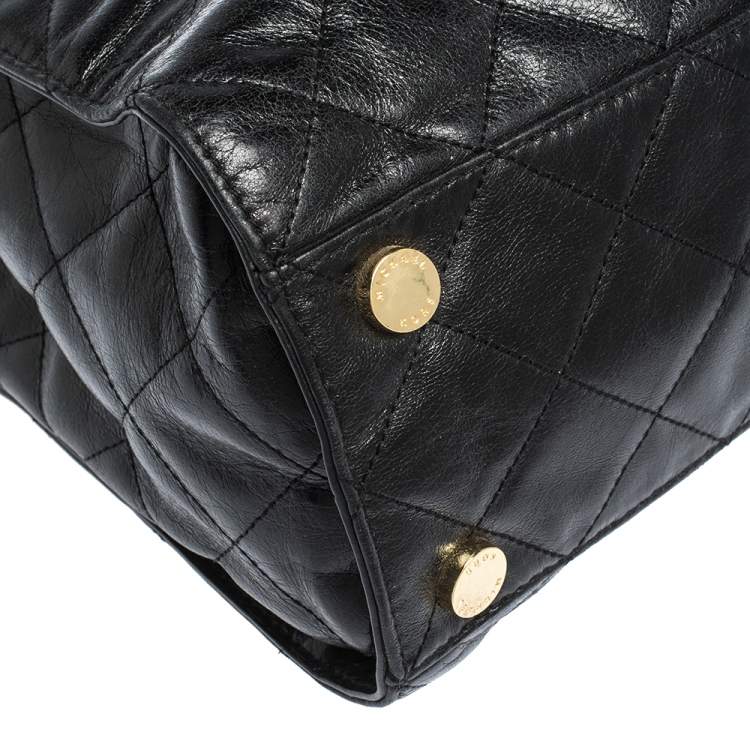 Pre Owned MICHAEL Michael Kors Black Leather Susannah Tote