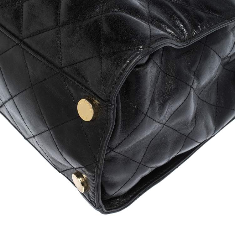 Pre Owned MICHAEL Michael Kors Black Leather Susannah Tote