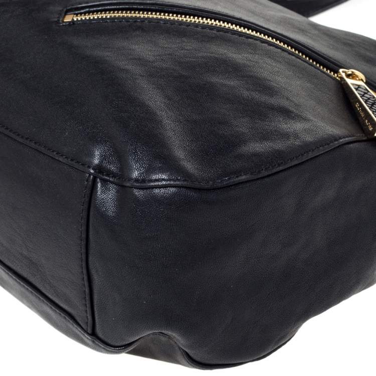Pre Owned MICHAEL Michael Kors Black Leather and Snakeskin Effect Evie Shoulder Bag