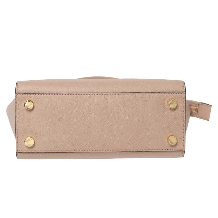 Pre Owned MICHAEL Michael Kors Beige Leather Medium Selma Satchel