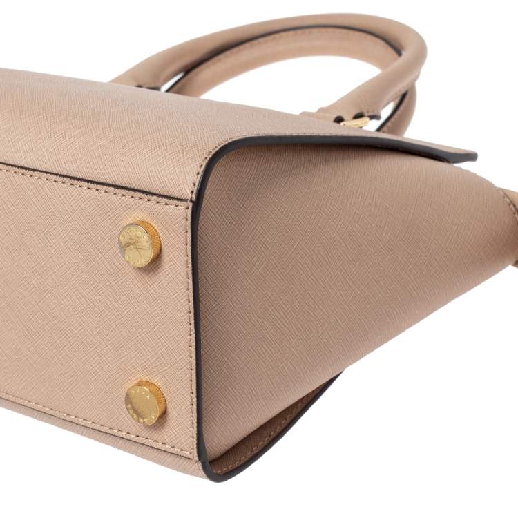 Pre Owned MICHAEL Michael Kors Beige Leather Medium Selma Satchel
