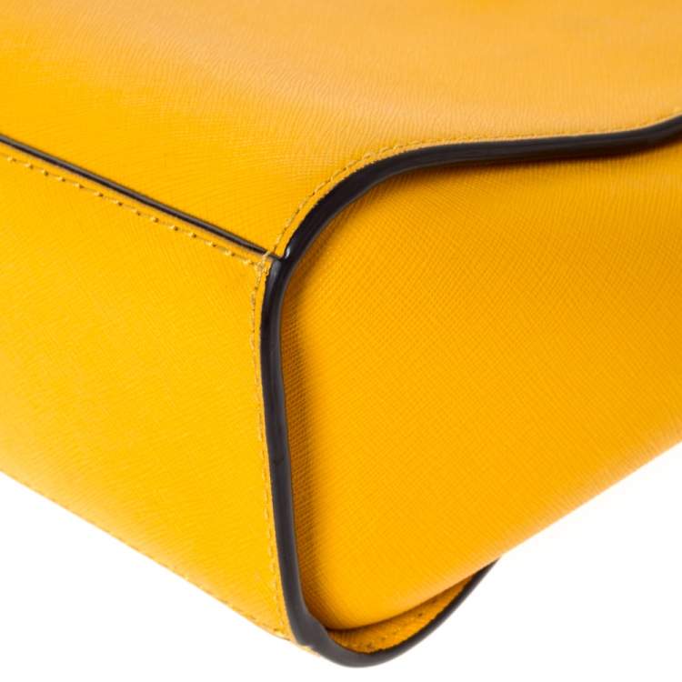 Pre Owned MICHAEL Micheal Kors Yellow Leather Small Selma Crossbody Bag