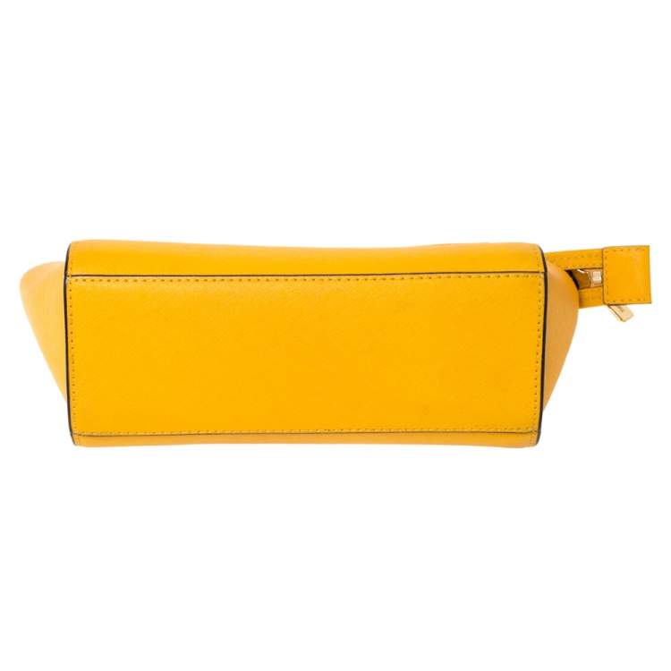 Pre Owned MICHAEL Micheal Kors Yellow Leather Small Selma Crossbody Bag