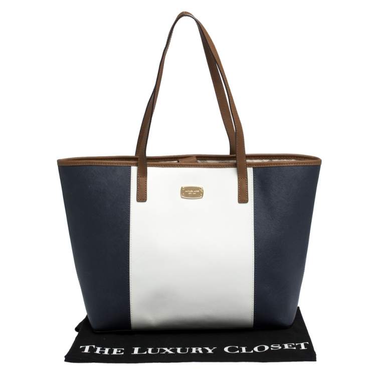 Pre Owned MICHAEL Michael Kors Multicolor Leather Colorblock Travel Tote