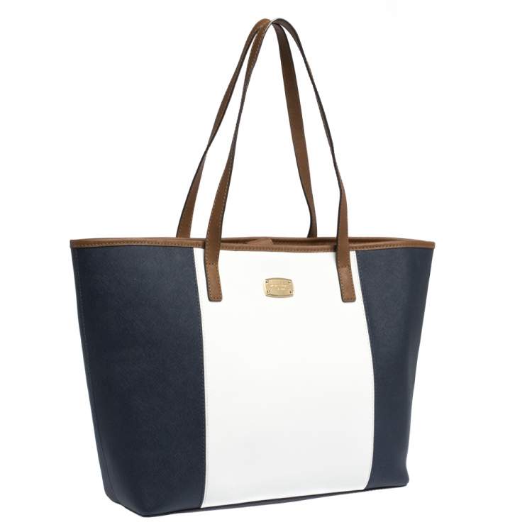 Pre Owned MICHAEL Michael Kors Multicolor Leather Colorblock Travel Tote