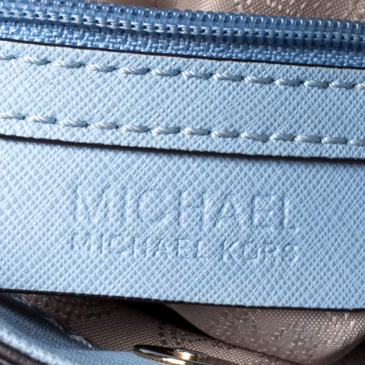 Pre Owned MICHAEL Michael Kors Sky Blue Leather Mini Hamilton Crossbody Bag   