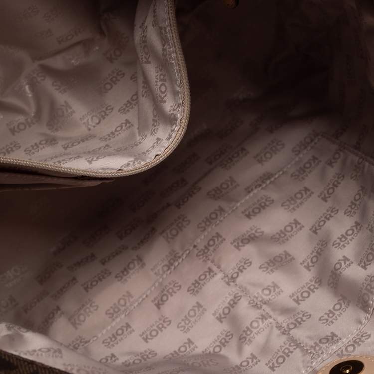 مملوكة مسبقًا Michael Michael Kors Brown Coated Canvas and Leather Lilly Chain Tote
